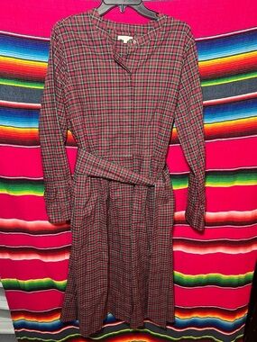 Ann Mashburn Royal Stewart Tartan Poplin Felicity Shirtwaist Dress Size XL